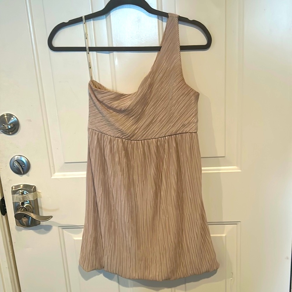 One shoulder shimmer dress
